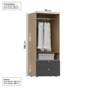 Ver imagem 5 de Guarda-Roupa 2 Módulos 2 Gavetas Frame CabeCasa MadeiraOriginals