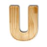 Petisqueira Letra U Tabua com Rebaixo Madeira Pinus Cesta Presente Decoração Mesa Posta - Woodspot - 1