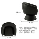 Ver imagem 3 de Poltrona Decorativa Cave Base Giratoria Courino Tcs 724 Moll