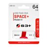 Pendrive S3+ 64GB Space+ / Modelo E1 / USB 3.0 - Branco e Vermelho (S3PD3003064BK) - 1