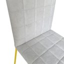 Ver imagem 7 de Cadeira Gael Base Fixa Ferro Dourada Sala de Estar Bouclê: Bege