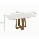 Ver imagem 3 de Conjunto Mesa de Jantar com Vidro e 6 Cadeiras 160cm Multimóveis Crljm-CON030 Madeirado/Bege
