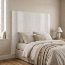 Ver imagem 3 de Cabeceira Cama Queen Ripada MDF Modular 60x168cm Dupla Face:Branco