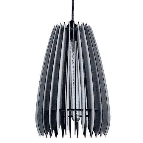 Luminária Teto tipo Pendente COMETA MDF - Completa - Cor: Preta