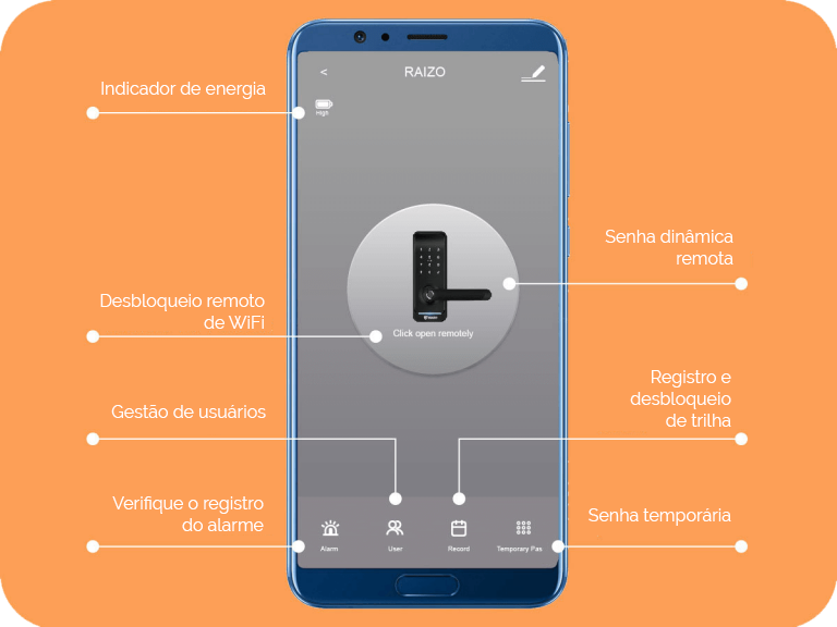 Fechadura Eletrônica Digital Biométrica Beluni New Grey Tuya Smart Wifi 423 - 5