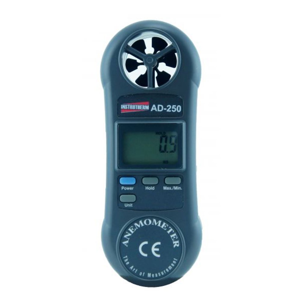 Anemômetro Digital Lcd Faixa Medição 0,4 A 30 M/s Função Máx Mín Ad-250 Portátil