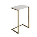 Ver imagem 2 de Mesa Lateral de Apoio Industrial Sofá Charmme Ferro Dourado e Tampo Branco