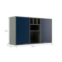 Ver imagem 5 de Armário Aereo de Cozinha 2 Portas Domus Espresso Móveis Azul Silver/Royal