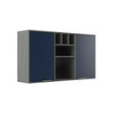 Ver imagem 2 de Armário Aereo de Cozinha 2 Portas Domus Espresso Móveis Azul Silver/Royal