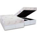 Ver imagem 1 de Cama Box Baú Queen: Colchão Espuma D45 Luckspuma Gran Luck + Base CRC Courano White(158x198)