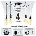Ver imagem 2 de Lustre Aranha com 4 Pendentes de 2 M + Soquetes