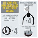 Ver imagem 3 de Lustre Aranha com 4 Pendentes de 2 M + Soquetes
