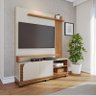 Estante Home Theater Ambiente Jurerê 1.5 Off White Matte Freijó – Colibri - 1