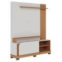 Ver imagem 2 de Estante Home Theater Ambiente Jurerê 1.5 Off White Matte Freijó – Colibri