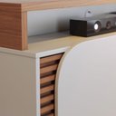 Ver imagem 6 de Estante Home Theater Ambiente Jurerê 1.5 Off White Matte Freijó – Colibri