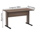 Ver imagem 3 de Mesa Escritório 1,50x0,60m s/ gavetas - Cor Walnut - PANDIN - 44097