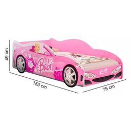 Mini Cama Carro Infantil Meninas Adesivada Personagens 100% Mdf - Av:babi - 3