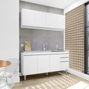 Ver imagem 1 de Cozinha Compacta Lorena com Pia e Cuba Ghelplus 160cm 8 Portas 2 Gavetas Branco Maderatto Móveis