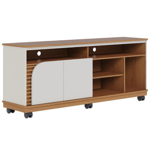 Rack para Tv 65 Polegadas Veneza Freijó Off White Matte