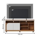 Ver imagem 2 de Rack para Tv 65 Polegadas Veneza Freijó Off White Matte