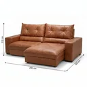 Ver imagem 3 de Sofá Retrátil Reclinável 250cm Veludo Teka Caramelo