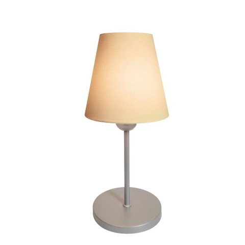 Abajur Cabeceira para Quarto Cone Vivare Md-2005 Cúpula em Tecido Cone - Bivolt - Cinza / Algodão Cr