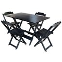 Ver imagem 3 de Kit 6 Jogos De Mesa Com 4 Cadeiras De Madeira Dobravel 120X70 - Preto - Preto