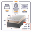 Ver imagem 3 de Cama Box Baú Solteirão Alford com Colchão Molas Ensacadas 96x203x73 Cinza