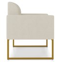 Ver imagem 5 de Kit 01 Namoradeira 02 Lugares e 01 Poltrona Marisa Linho Base Industrial Metálica Dourado - D’Rossi - A19