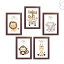 Ver imagem 3 de Kit 5 Quadros Decorativos Infantil Safari Baby Aquarela:branca