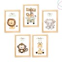 Ver imagem 4 de Kit 5 Quadros Decorativos Infantil Safari Baby Aquarela:branca