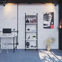 Ver imagem 6 de Estante de Livros Industrial Aço 180CMX187CM Kit 3 Estantes 5 Prateleiras Active Yescasa