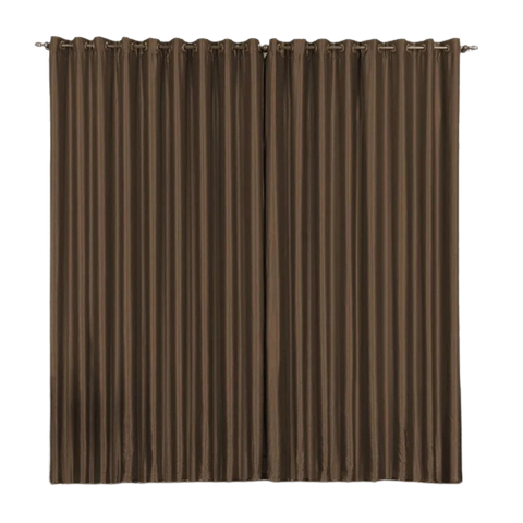 Cortina oxford tecido 6,00x2,50 Para Varão Simples:Marrom-escuro