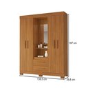 Ver imagem 4 de Guarda-roupa Casal Tijucas 4 Portas 2 Gavetas com Espelho Freijó Trend - Pnr Móveis