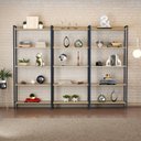 Ver imagem 1 de Estante de Livros Industrial Aço 240CMX187CM Kit 3 Estantes 5 Prateleiras Active Yescasa Marrom/Carvalho