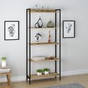 Ver imagem 5 de Estante de Livros Industrial Aço 240CMX187CM Kit 3 Estantes 5 Prateleiras Active Yescasa Marrom/Carvalho