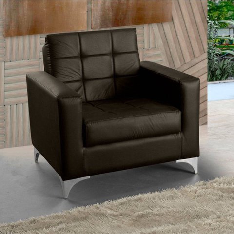 Poltrona Decorativa Thainá Corano Marrom F 289 - Matrix