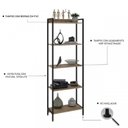Ver mais imagens de Estante de Livros Industrial Aço 180CMX187CM Kit 3 Estantes 5 Prateleiras Active Yescasa Marrom/Carvalho
