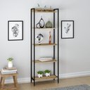 Ver imagem 4 de Estante de Livros Industrial Aço 180CMX187CM Kit 3 Estantes 5 Prateleiras Active Yescasa Marrom/Carvalho