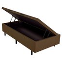 Ver imagem 2 de Cama Box Baú Solteiro Suede Marrom 88x188