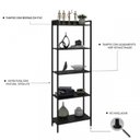 Ver imagem 5 de Estante de Livros Industrial Aço 180CMX187CM Kit 3 Estantes 5 Prateleiras Active Yescasa Preto/Ônix