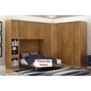 Ver imagem 1 de Quarto Modulado Rizon 5 Peças (1 Armário Ponte + 1 Closet + 2 Guarda Roupas + 1 Complemento) Qcm03