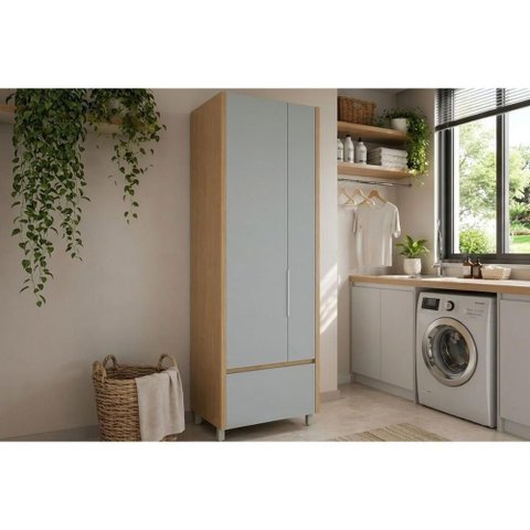 Armário Multiuso Marquesa 2 Portas 2 Gavetas MDF 70cm Verde Nesher