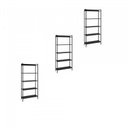 Ver imagem 2 de Estante de Livros Industrial Aço 240CMX187CM Kit 3 Estantes 5 Prateleiras Active Yescasa Preto/Ônix