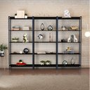 Ver imagem 1 de Estante de Livros Industrial Aço 240CMX187CM Kit 3 Estantes 5 Prateleiras Active Yescasa Preto/Ônix