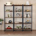 Ver imagem 1 de Estante de Livros Industrial Aço 180CMX187CM Kit 3 Estantes 5 Prateleiras Active Yescasa Marrom/Nogal