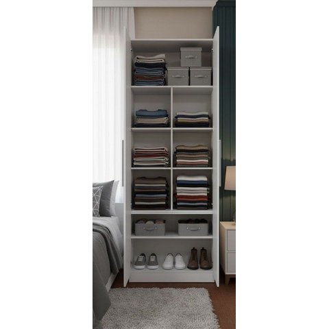 Guarda-roupa Modular 2p com Nichos 1012 Branco