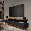 Ver imagem 4 de Rack com Painel para TV até 72 Polegadas MDF 180cmx195cm Pés em Madeira Maciça Vivare