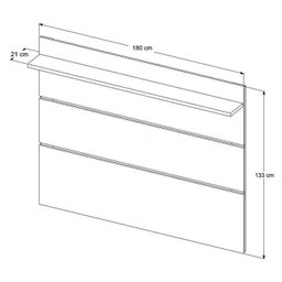 Rack com Painel para TV até 72 Polegadas MDF 180cmx195cm Pés em Madeira Maciça Vivare - 3 Rack com Painel para TV até 72 Polegadas MDF 180cmx195cm Pés em Madeira Maciça Vivare - 3