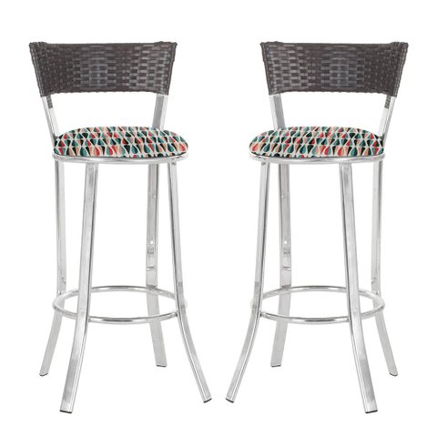 Conjunto com 2 Banquetas em Alumínio, Fibra Sintética e Tecido Impermeável Tc Zanutto Tabaco